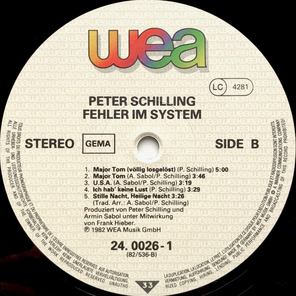 Peter Schilling - Fehler Im System | WEA (24. 0026-1) - 4 Peter Schilling - Fehler Im System | WEA (24. 0026-1) - 4