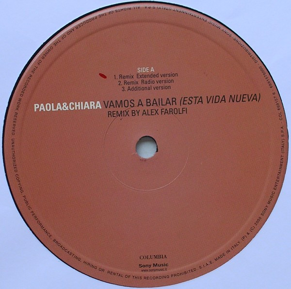 Paola & Chiara - Vamos A Bailar (Esta Vida Nueva) | Columbia (COL 669157 6) - 3 Paola & Chiara - Vamos A Bailar (Esta Vida Nueva) | Columbia (COL 669157 6) - 3
