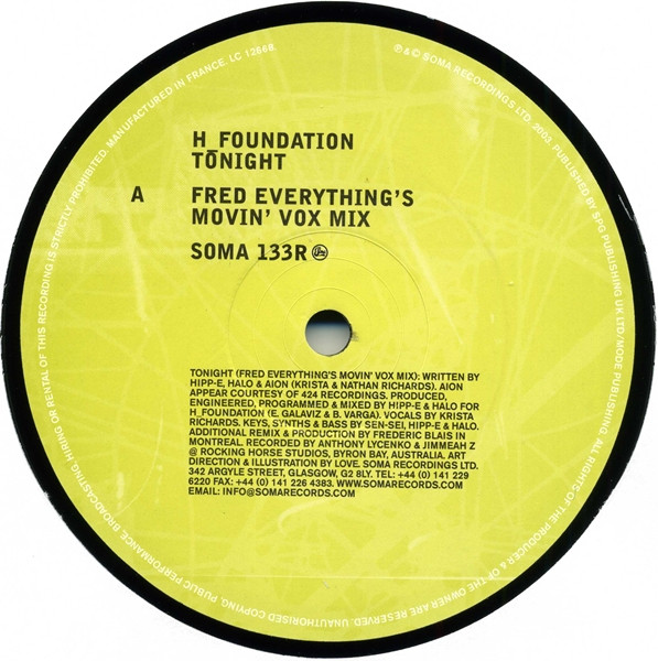 H-Foundation - Tonight (Remixes) | Soma Quality Recordings (SOMA 133R)