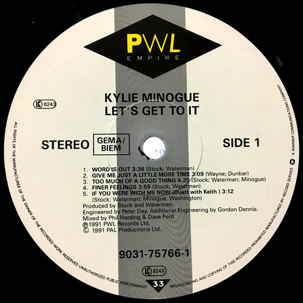 Kylie Minogue - Let's Get To It | PWL Records (9031-75766-1) - 3