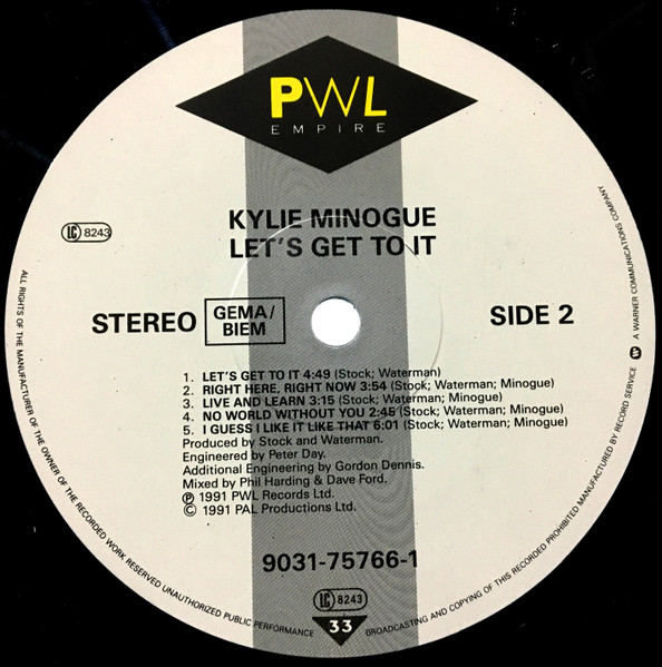Kylie Minogue - Let's Get To It | PWL Records (9031-75766-1) - 4