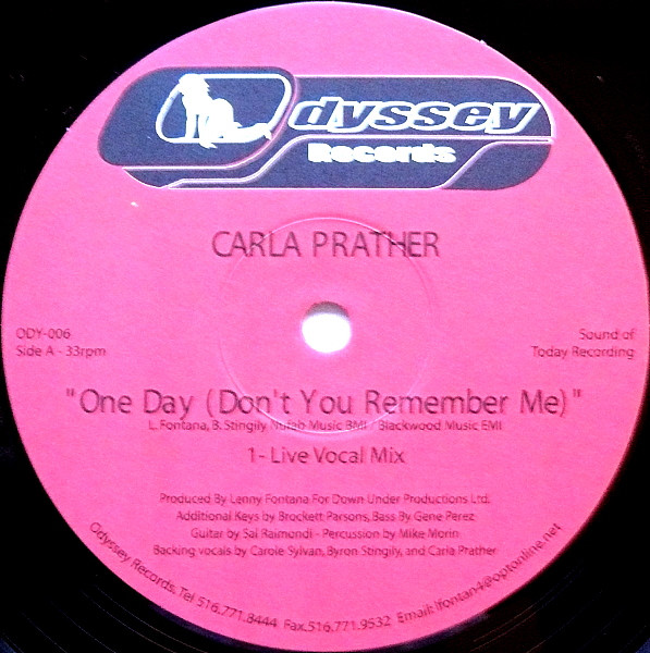 Carla Prather - One Day (Don't You Remember Me) | Odyssey Records (ODY 006) - main Carla Prather - One Day (Don't You Remember Me) | Odyssey Records (ODY 006) - main