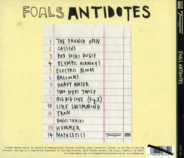 Foals - Antidotes | Sub Pop (SPCD 775) - 2 Foals - Antidotes | Sub Pop (SPCD 775) - 2