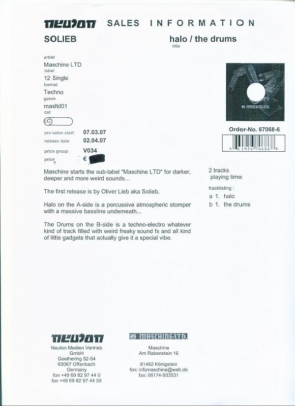Solieb - Halo / The Drums | Maschine LTD. (masltd01)