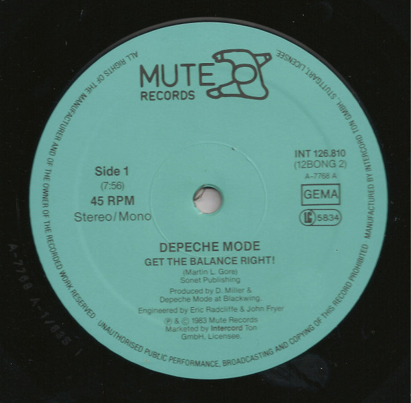 Depeche Mode - Get The Balance Right! (Combination Mix) | Mute (INT 126.810) - 3