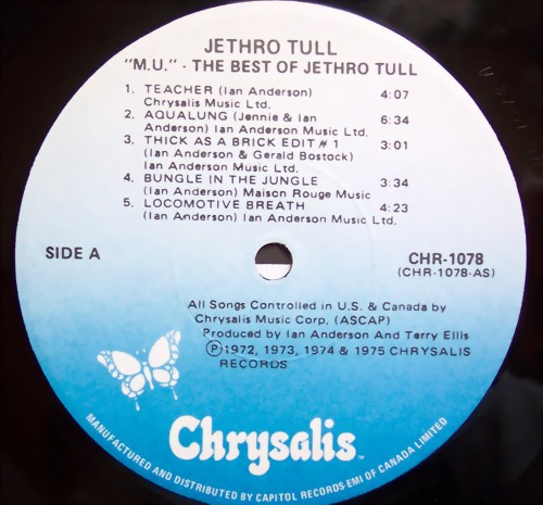 Jethro Tull - M.U. - The Best Of Jethro Tull | Chrysalis (CHR-1078) - 3 Jethro Tull - M.U. - The Best Of Jethro Tull | Chrysalis (CHR-1078) - 3