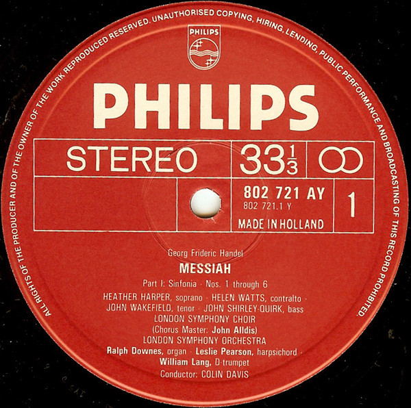 Georg Friedrich Händel , Heather Harper , Helen Watts , John Wakefield , John Shirley-Quirk , London Symphony Orchestra And London Symphony Chorus , Sir Colin Davis - Messiah | Philips (C 71 AX 300) - 2 Georg Friedrich Händel , Heather Harper , Helen Watts , John Wakefield , John Shirley-Quirk , London Symphony Orchestra And London Symphony Chorus , Sir Colin Davis - Messiah | Philips (C 71 AX 300) - 2