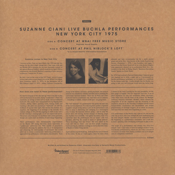 Suzanne Ciani - Buchla Concerts 1975 | Finders Keepers Records (FKR082LP) - 2