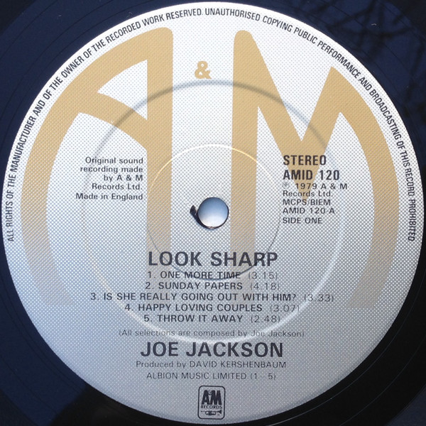 Joe Jackson - Look Sharp! | A&M Records (AMID 120) - 4