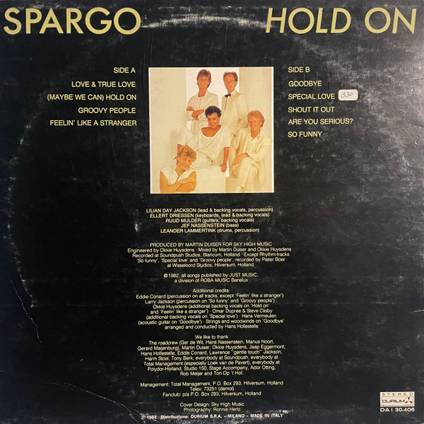 Spargo - Hold On | Durium (DA I 30406) - 2 Spargo - Hold On | Durium (DA I 30406) - 2