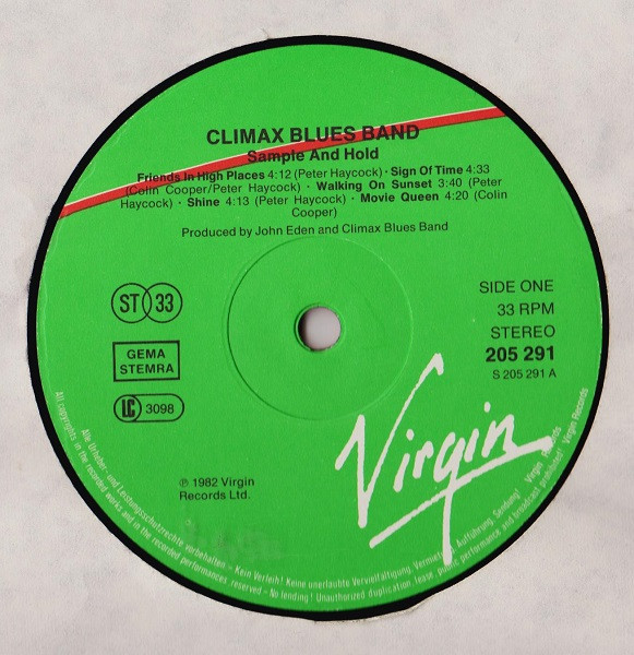 Climax Blues Band - Sample And Hold | Virgin (205 291-320) - 2