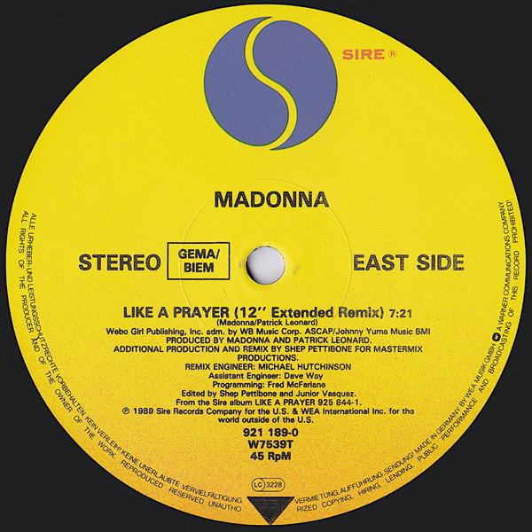 Madonna - Like A Prayer | Sire (W 7539 T) - 3 Madonna - Like A Prayer | Sire (W 7539 T) - 3