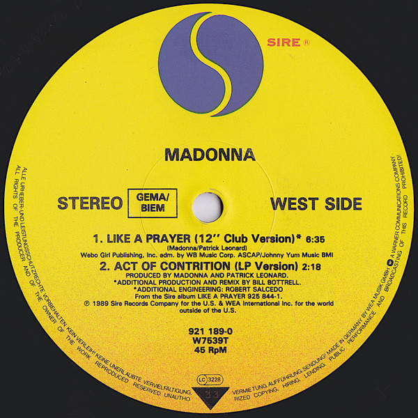 Madonna - Like A Prayer | Sire (W 7539 T) - 4 Madonna - Like A Prayer | Sire (W 7539 T) - 4
