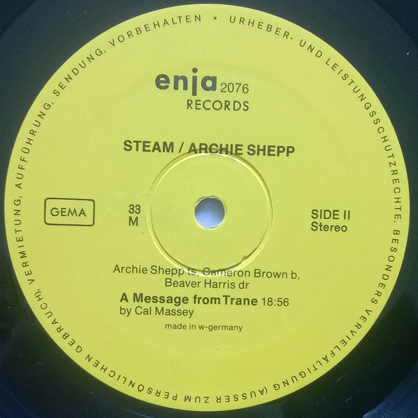 Archie Shepp - Steam | Enja Records (2076)