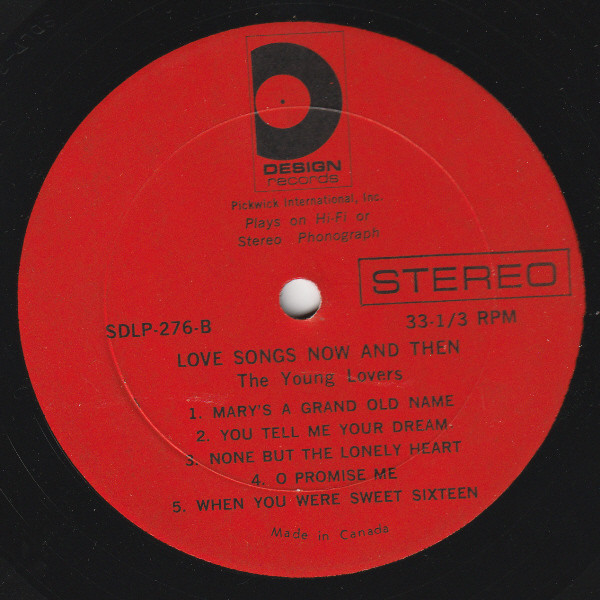 The Young Lovers - Now - The Love Songs of Today / Then - The Love Songs of Yesterday | Design Records (DLP-276) - 4 The Young Lovers - Now - The Love Songs of Today / Then - The Love Songs of Yesterday | Design Records (DLP-276) - 4