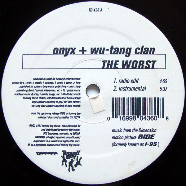 Onyx & Wu-Tang Clan - The Worst | Tommy Boy (TB 436) - 2