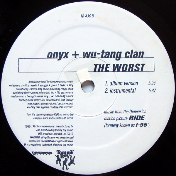 Onyx & Wu-Tang Clan - The Worst | Tommy Boy (TB 436) - 3