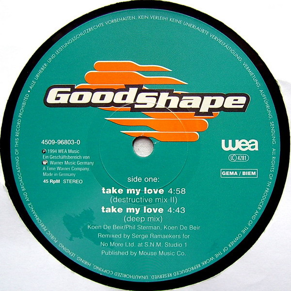 Good Shape - Take My Love (Remixes) | WEA (4509 96803-0) - 2