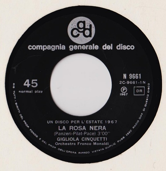 Gigliola Cinquetti - La Rosa Nera | CGD (N 9661) - 3