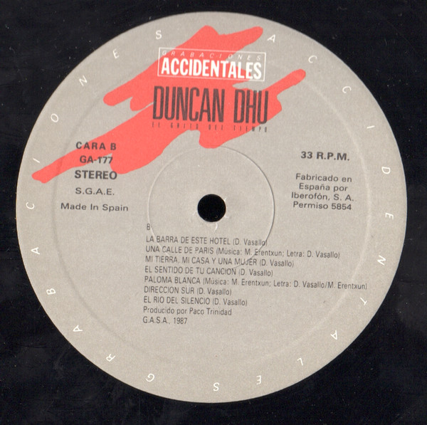 Duncan Dhu - El Grito Del Tiempo | Grabaciones Accidentales (GA-177) - 4 Duncan Dhu - El Grito Del Tiempo | Grabaciones Accidentales (GA-177) - 4