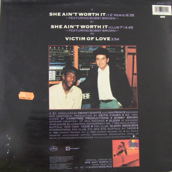 Glenn Medeiros Featuring Bobby Brown - She Ain't Worth It | Mercury (875 621-1) - 2