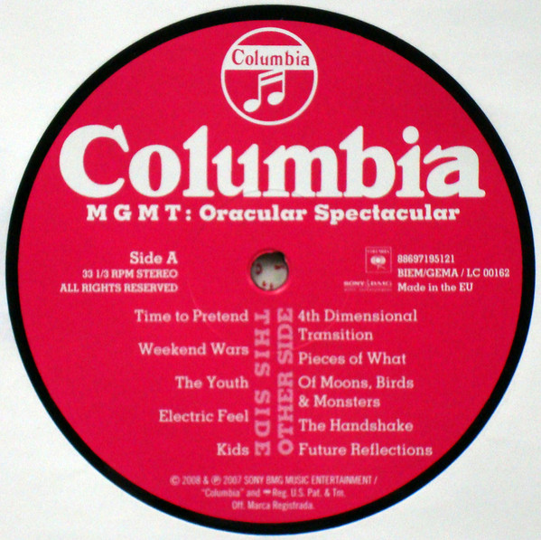 MGMT - Oracular Spectacular | Columbia (88697 19512 1) - 3