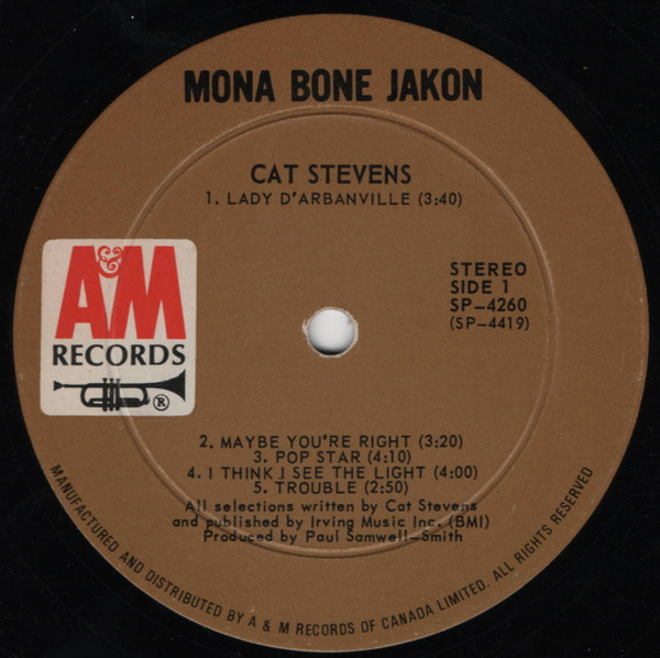 Cat Stevens - Mona Bone Jakon | A&M Records (SP-4260) - 3 Cat Stevens - Mona Bone Jakon | A&M Records (SP-4260) - 3
