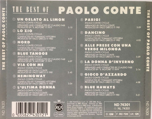 Paolo Conte - The Best Of Paolo Conte | RCA (ND 74301) - 3