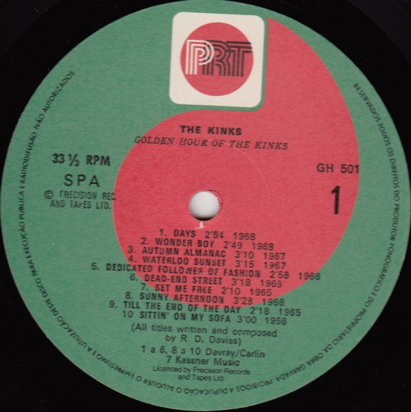 The Kinks - Golden Hour Of The Kinks | PRT (GH 501) - 3