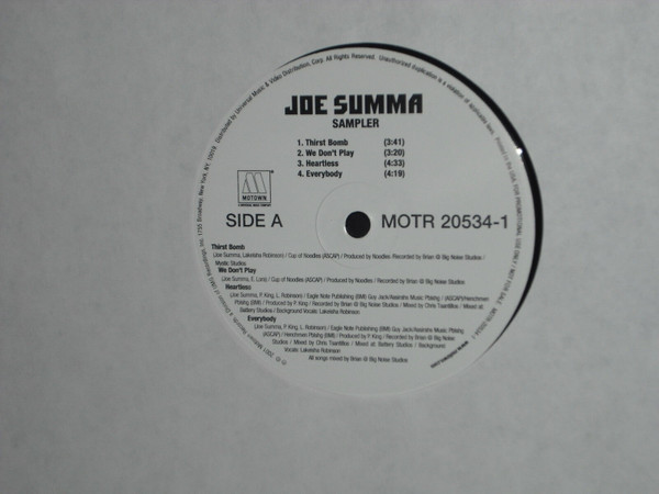 Joe Summa - Sampler | Motown (MOTR 20534-1)