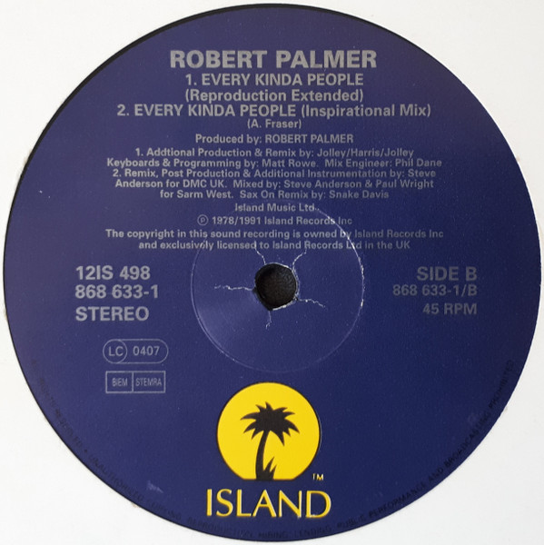 Robert Palmer - Every Kinda People | Island Records (12 IS 498) - 3 Robert Palmer - Every Kinda People | Island Records (12 IS 498) - 3
