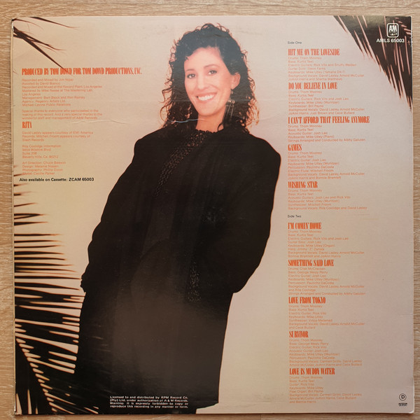 Rita Coolidge - Inside The Fire | A&M Records (AMLS 65003) - 2