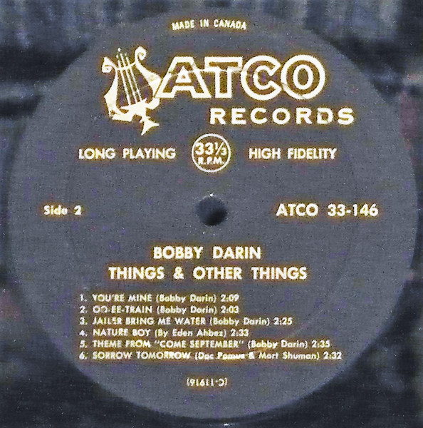 Bobby Darin - Things & Other Things | Atco Records (33-146) - 2