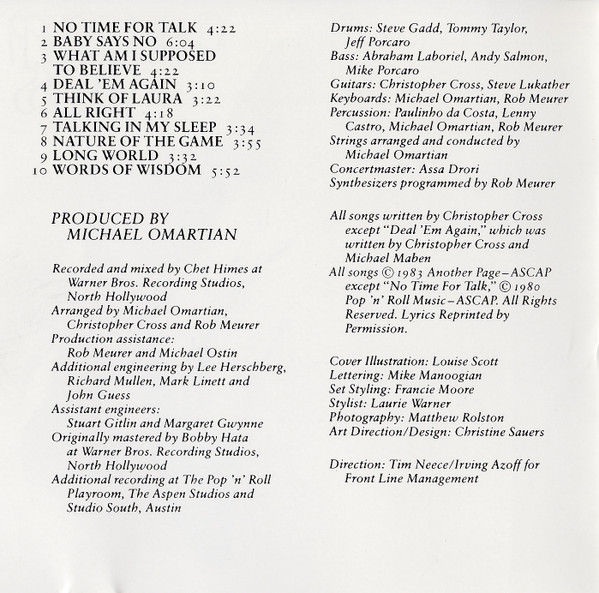 Christopher Cross - Another Page | Warner Bros. Records (7599-23757-2) - 4 Christopher Cross - Another Page | Warner Bros. Records (7599-23757-2) - 4