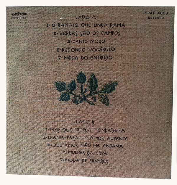 Teresa Silva Carvalho - Ó Rama Ó Que Linda Rama | Orfeu (SPAT 4003)