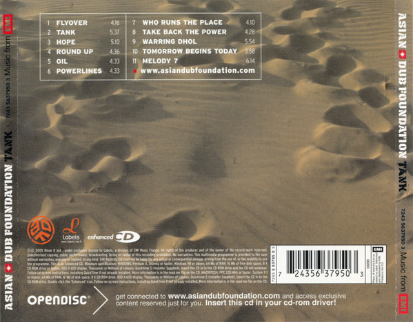 Asian Dub Foundation - Tank | Labels (7243 5637950 3) - 2