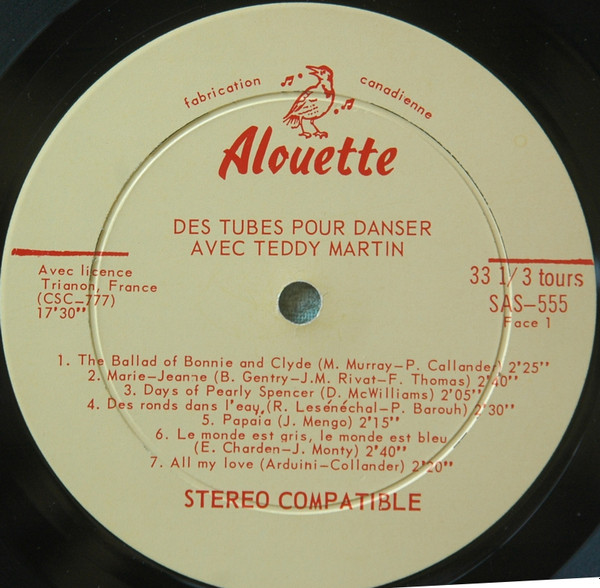The Teddy Martin Dance Orchestra - Des Tubes Pour Danser | Alouette (SAS-555) - 3