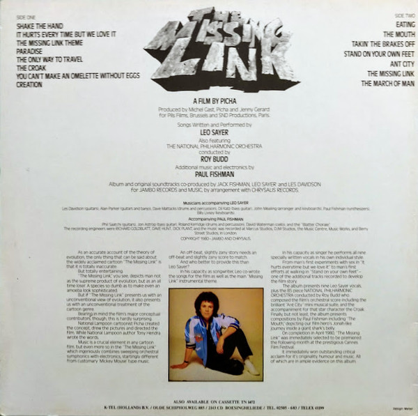 Leo Sayer - The Missing Link (Music From The Motion Picture) | K-Tel (TN 1471) - 3
