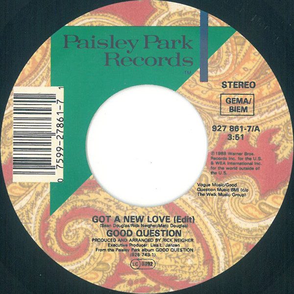 Good Question - Got A New Love | Paisley Park (927 861-7) - 3