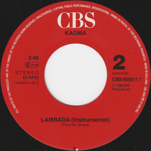 Kaoma - Lambada | CBS (CBS 655011 7) - 4