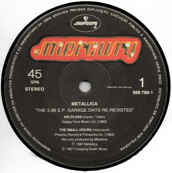 Metallica - The $5.98 E.P. Garage Days Re-Revisited | Mercury (888 788-1) - 3