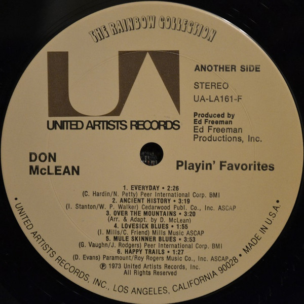 Don McLean - Playin' Favorites | United Artists Records (UA-LA161-F) - 4 Don McLean - Playin' Favorites | United Artists Records (UA-LA161-F) - 4