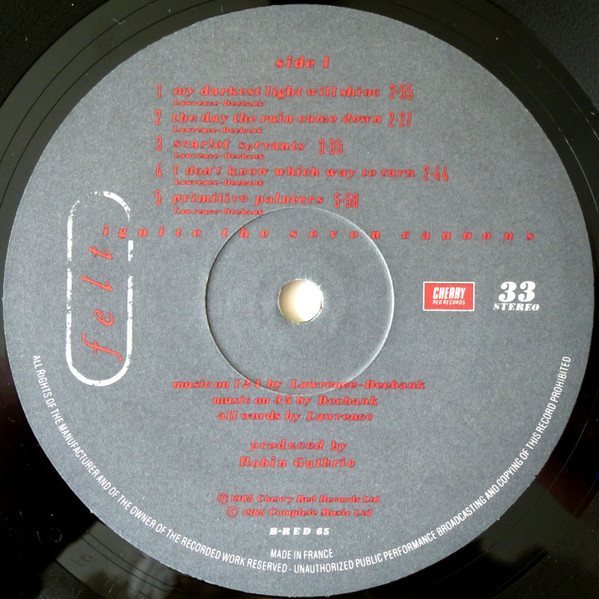Felt - Ignite The Seven Cannons And Set Sail For The Sun - LP | Cherry Red (B-RED 65) - 3