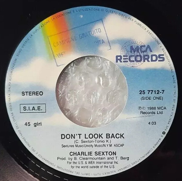 Charlie Sexton - Don't Look Back | MCA Records (25 7712-7) - 3