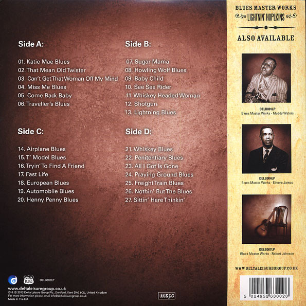 Lightnin' Hopkins - Blues Master Works | Delta Blues (DELB002LP) - 2 Lightnin' Hopkins - Blues Master Works | Delta Blues (DELB002LP) - 2