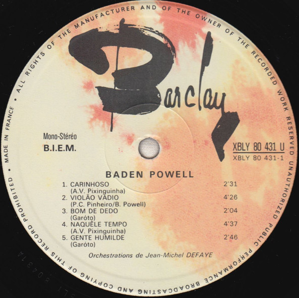 Baden Powell - Baden Powell | Barclay (XBLY 80 431 U) - 3
