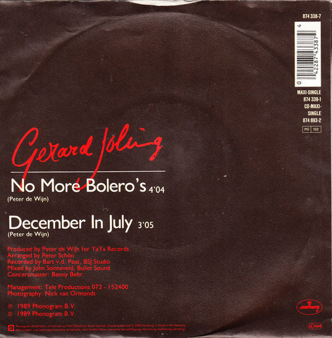 Gerard Joling - No More Bolero's | Mercury (874 338-7) - 2