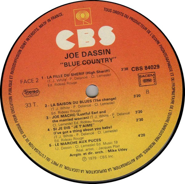 Joe Dassin - Blue Country | CBS (CBS 84029) - 4 Joe Dassin - Blue Country | CBS (CBS 84029) - 4