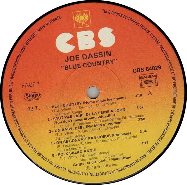 Joe Dassin - Blue Country | CBS (CBS 84029) - 3 Joe Dassin - Blue Country | CBS (CBS 84029) - 3