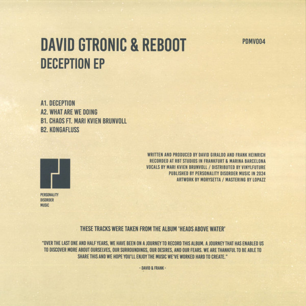 David Gtronic , Reboot - Deception | Personality Disorder Music (PDMV004) - 2